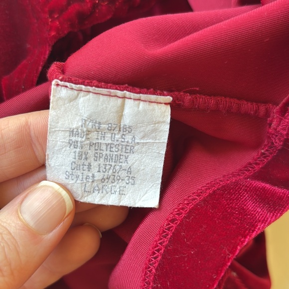 Vintage 90s Glitter Mini Dress Velvet Bodycon Burgundy Betsey Johnson Sexy Hot L - Picture 15 of 16